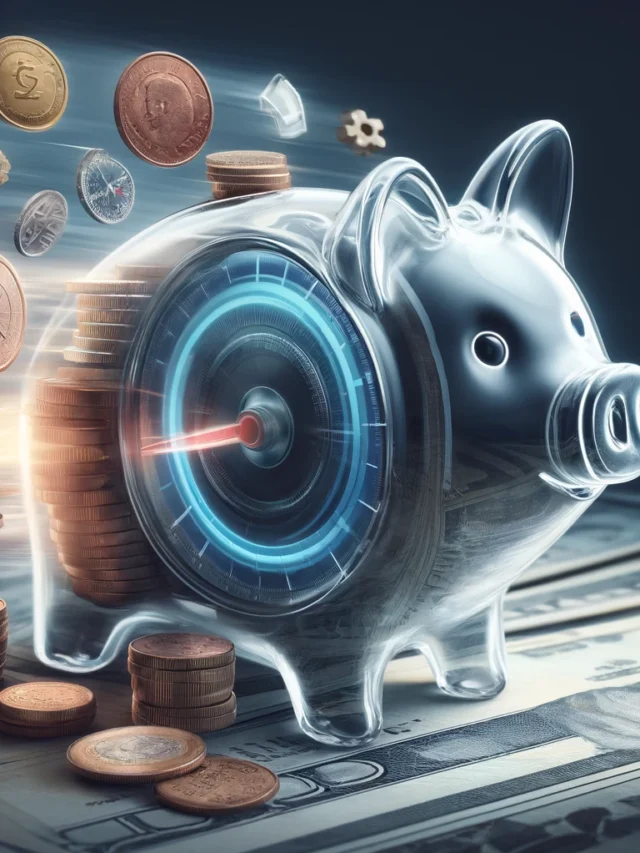 DALL·E 2024-04-01 15.10.16 - A highly realistic image that symbolizes the concept of 'how to save money quickly.' The scene includes a transparent piggy bank in the foreground, ra