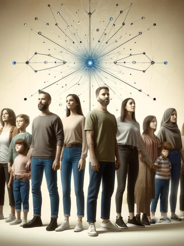 DALL·E 2024-04-03 16.22.43 - Create a highly realistic image that represents a family constellation in a group setting. The image should depict a diverse array of individuals of d